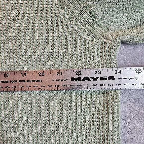 Tasso Elba Pullover Sweater Mens XL Green Cotton Career Office Hipster Retro Dad - Picture 2 of 11